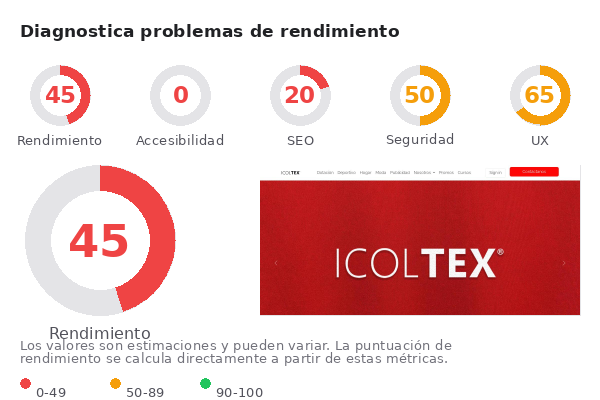 Captura real del sitio web de ICOLTEX